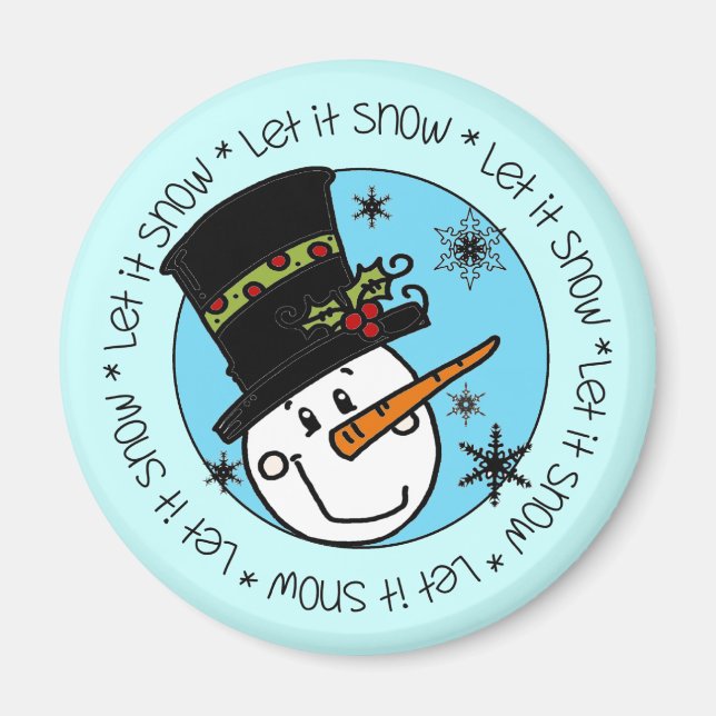 Aimant Snowman Laisser Il Fêtes De Neige (Devant)