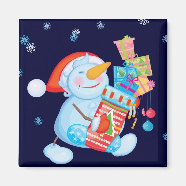 Aimant Snowman pour les cadeaux (Devant)