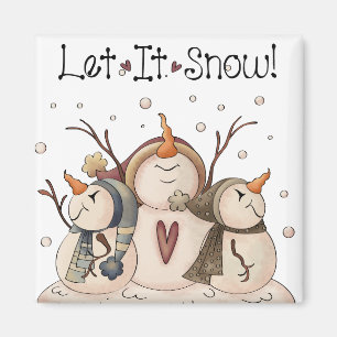 Aimant Snowman Snowflake hiver Pays Primitif