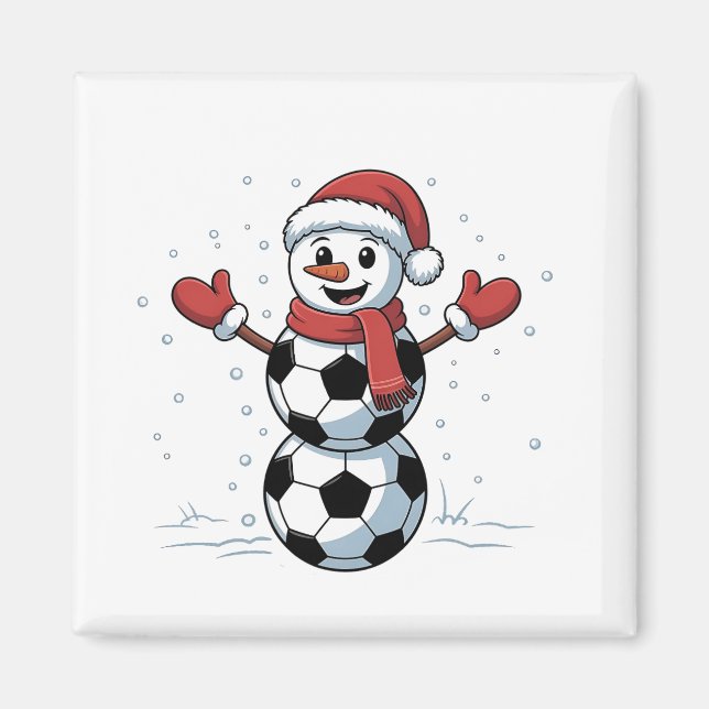 Aimant Snowman Soccer Noël Père Noël Baseball Sport (Devant)
