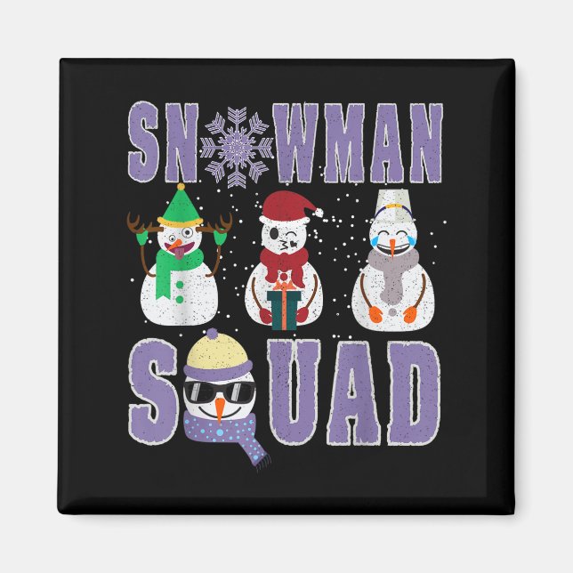 Aimant Snowman Squad Funny Family Matching, Teacher And S (Devant)