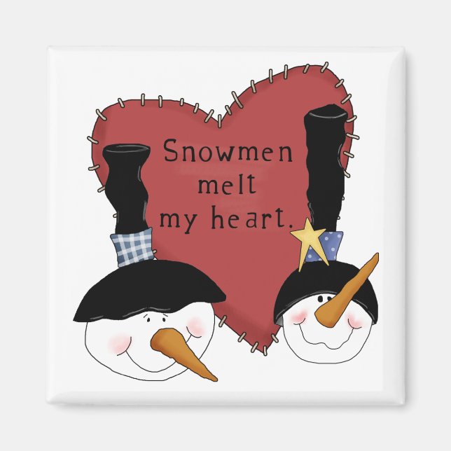 Aimant Snowmen Melt My Heart Tshirts et cadeaux (Devant)