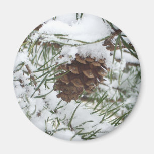 Aimant Snowy Pine Cone I