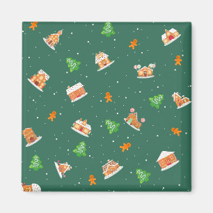 Aimant Snowy Winter Gingerbread Maison Cookies