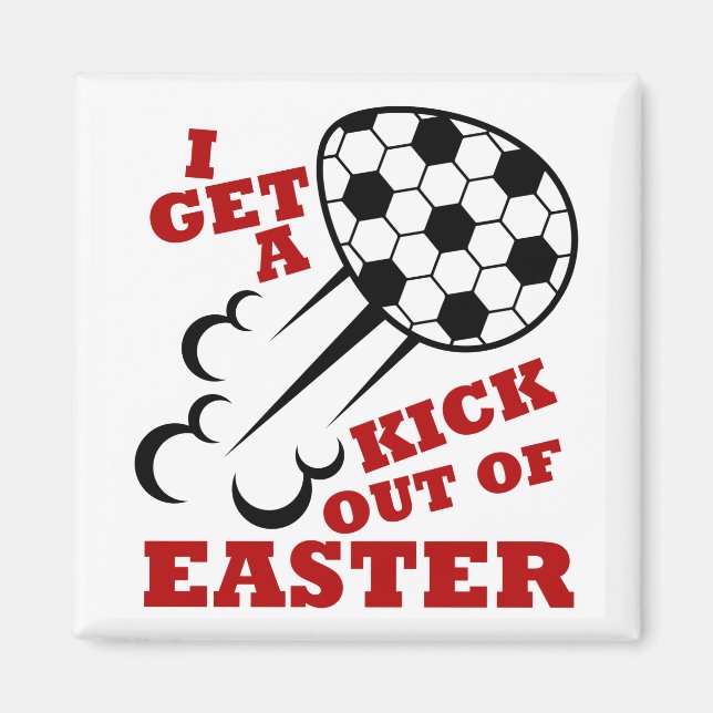 Aimant Soccer de Pâques mignonne Je reçois un coup de pie (Devant)