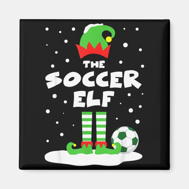 Aimant Soccer Elf Matching Group Family Holiday Christmas (Devant)