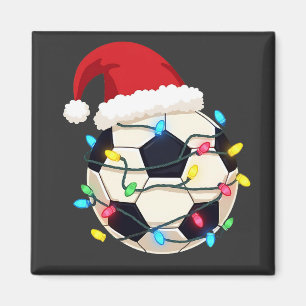 Aimant Soccer enveloppé dans les lumières de Noël Joueur