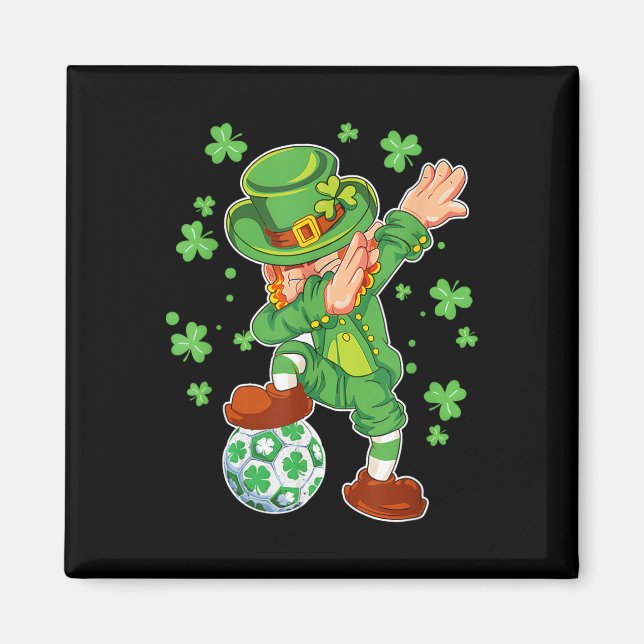 Aimant Soccer Leprechaun Jour de la Saint Patrick Garçons (Devant)