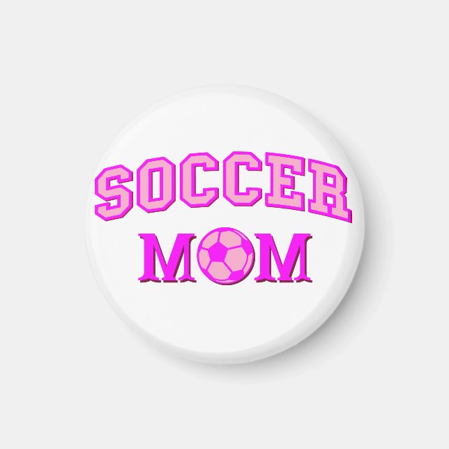 Aimant Soccer Maman Dessin Et Texte Tout Rose (Devant)