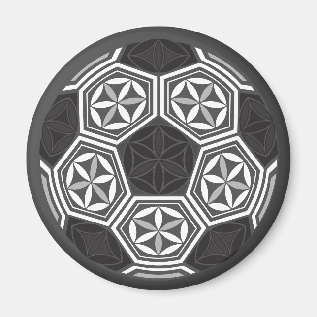 Aimant soccer sacred geometry (Devant)