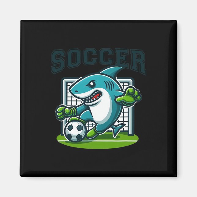 Aimant Soccer Shark Playing Soccer  (Devant)