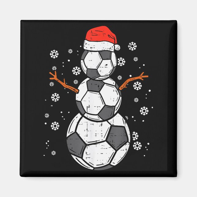 Aimant Soccer Snowman Xmas Christmas Srts Boys Girls  (Devant)