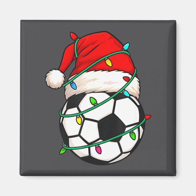 Aimant Soccer With Santa Hat Funny Christmas Xmas Gift  (Devant)