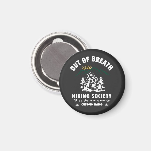 Aimant Société de randonnée essoufflée drôle rétro (Recto/Verso)