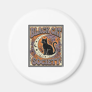 Aimant Société du chat noir Chat noir Art vectoriel vinta