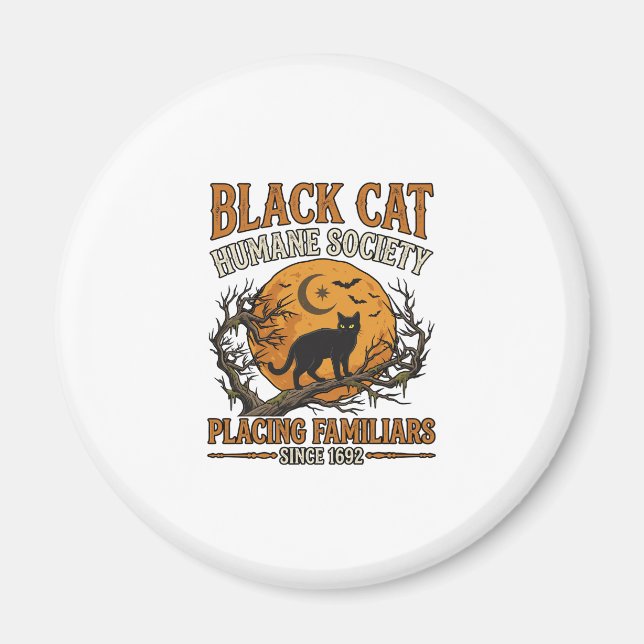 Aimant Société humanitaire du chat noir Halloween pleine  (Devant)