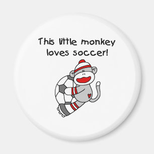 Aimant Sock Monkey Aime Le Football
