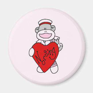 Aimant Sock Monkey I Love Nursing T-shirts et cadeaux