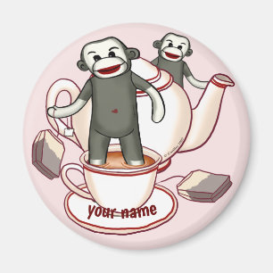 Aimant Sock Monkey Théière
