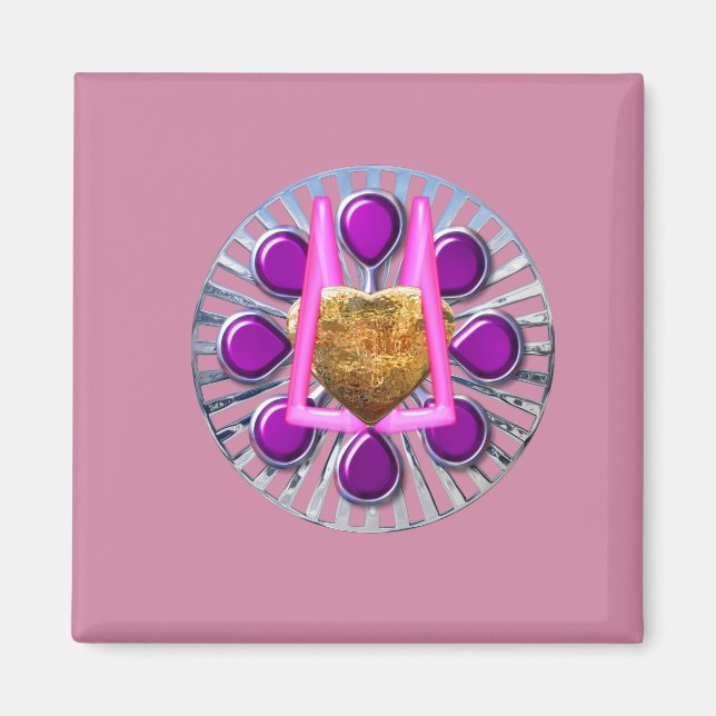 Aimant Socle en métal doré (Devant)