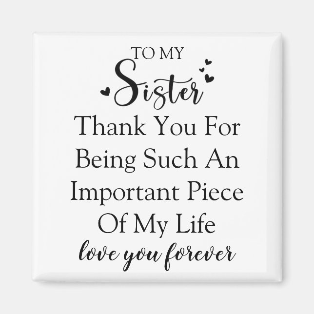 Aimant Soeur Appréciation Merci D'Être Dans Ma Vie (Devant)