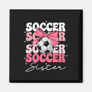 Aimant Sœur de football groovy Coquette Arc Football _2