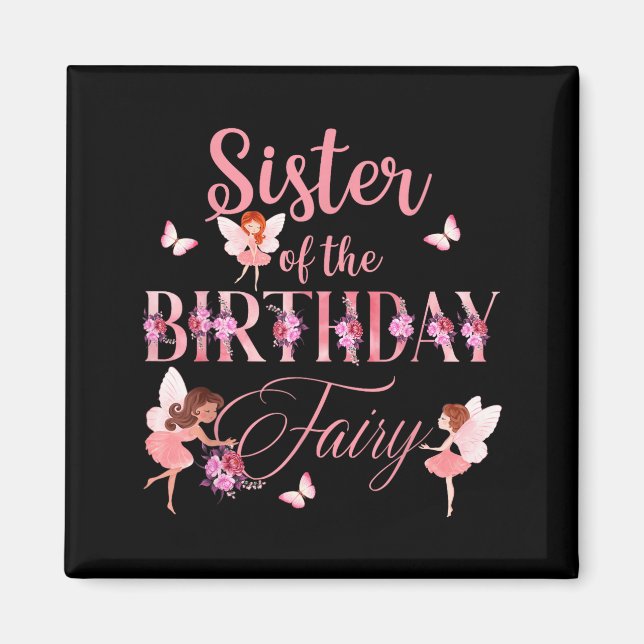 Aimant Sœur de la fée d'anniversaire Première famille d'a (Devant)
