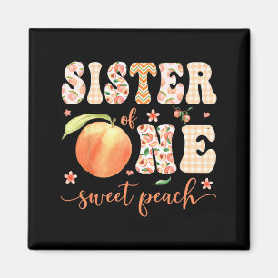 Aimant Sœur de One Sweet Peach Fille de 1ère Fête d'anniv