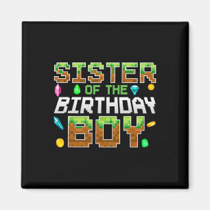 Aimant Sœur du jeu de garçon d'anniversaire Nombre de pix
