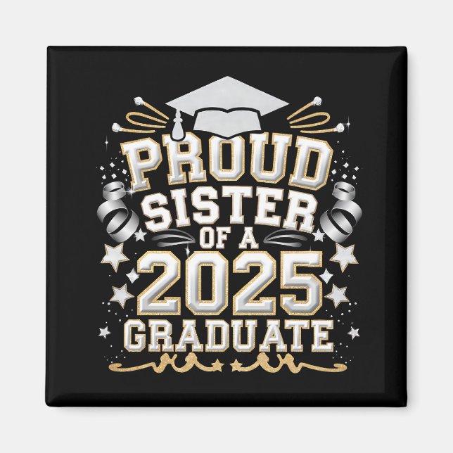 Aimant Sœur fière d'une promotion de diplômé(e) 2025 (Devant)