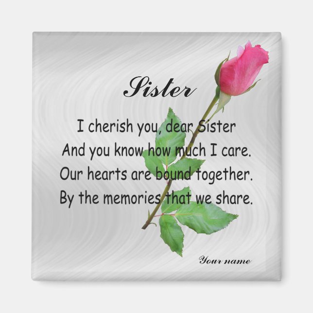 AIMANT SOEUR PERSONNALISÉE -MAGNET (Devant)