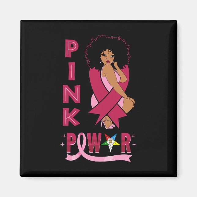 Aimant Sœur Pink Power Eastern Star Sensibilisation au ca (Devant)