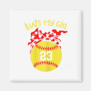 Aimant Softball Chignon Décoiffé C'est Ma Fille #23 Maman