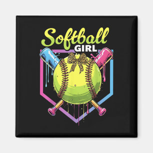 Aimant Softball Drip Filles Crème Glacée Drip Softball Je