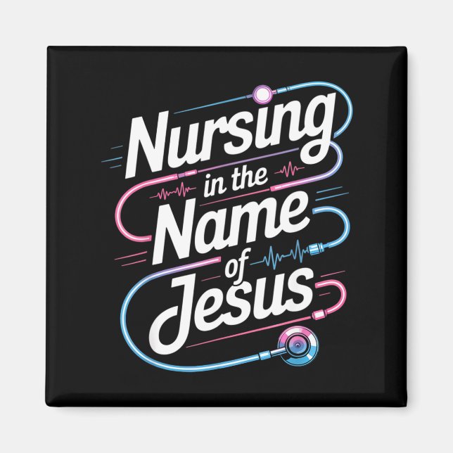 Aimant Soins infirmiers au nom de Jésus infirmière chréti (Devant)