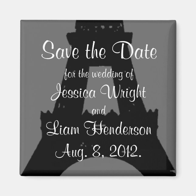 Aimant Soirée à Paris Enregistrer la date (Devant)