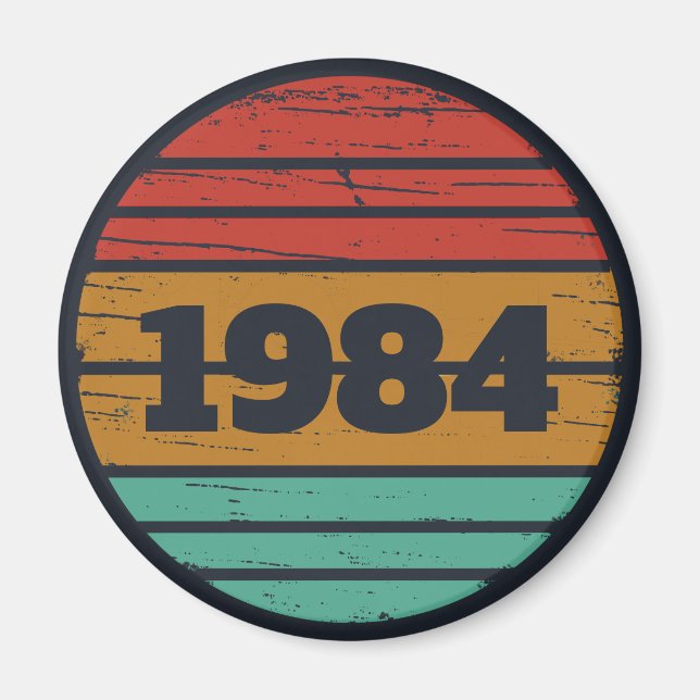 Aimant Soirée de 40 ans vintage personnalisée (Devant)