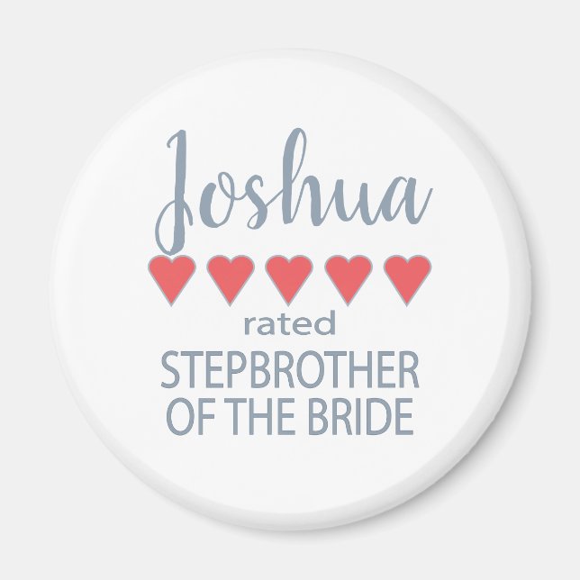 Aimant Soirée de mariage et de mariage 5 Coeur Stepbrothe (Devant)