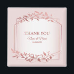 Aimant Soirée de mariage Pêcher Feuilles roses moderne<br><div class="desc">Soirée de mariage Pêcher Feuille rose aimant moderne. Unique,  beau,  design élégant. Facile à personnaliser. Le style de police,  la taille et les couleurs peuvent être modifiés. Éléments correspondants disponibles.</div>