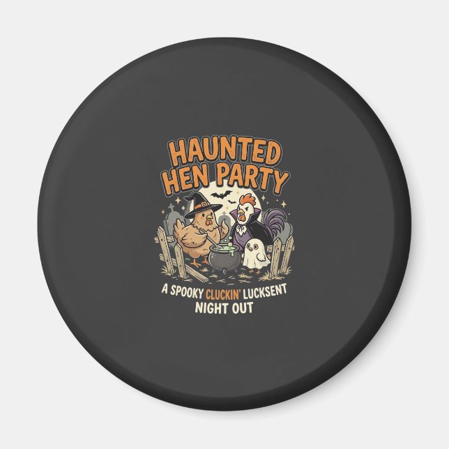 Aimant Soirée de poule hantée d'Halloween (Devant)