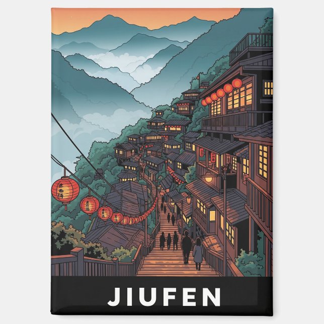 Aimant Soirée Jiufen Taïwan (Recto)