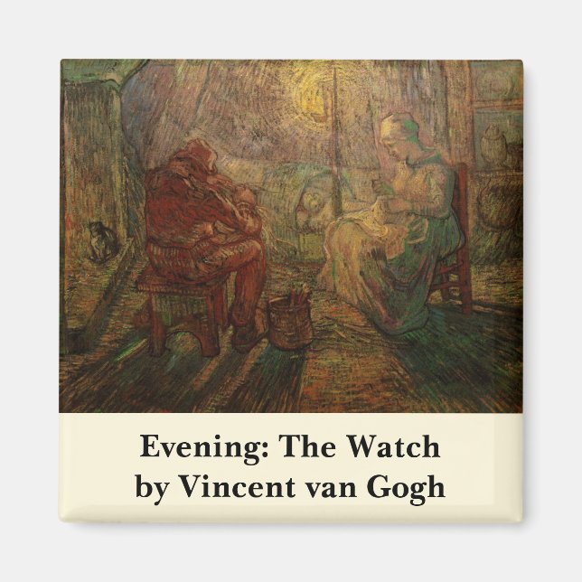 Aimant Soirée - La Veillée par Vincent van Gogh (Devant)