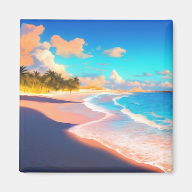 Aimant Soirée néon à la plage (Devant)