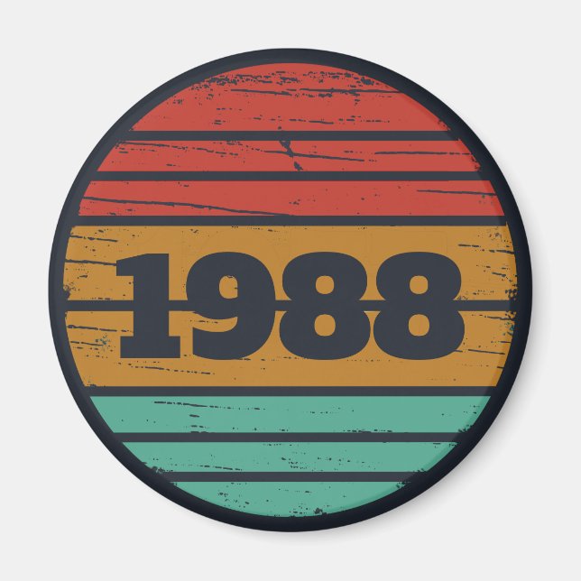 Aimant Soirée personnalisée vintage de 35 ans (Devant)