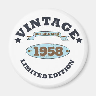 Aimant Soirée personnalisée vintage de 65e anniversaire