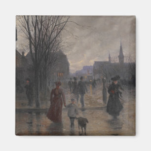Aimant Soirée pluvieuse sur l'avenue de Hennepin, c.1902