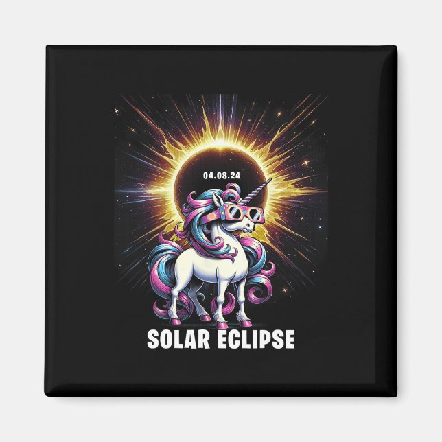 Aimant Solaire Eclipse 2024 Total Eclipse 8 Avril 24 Unic (Devant)