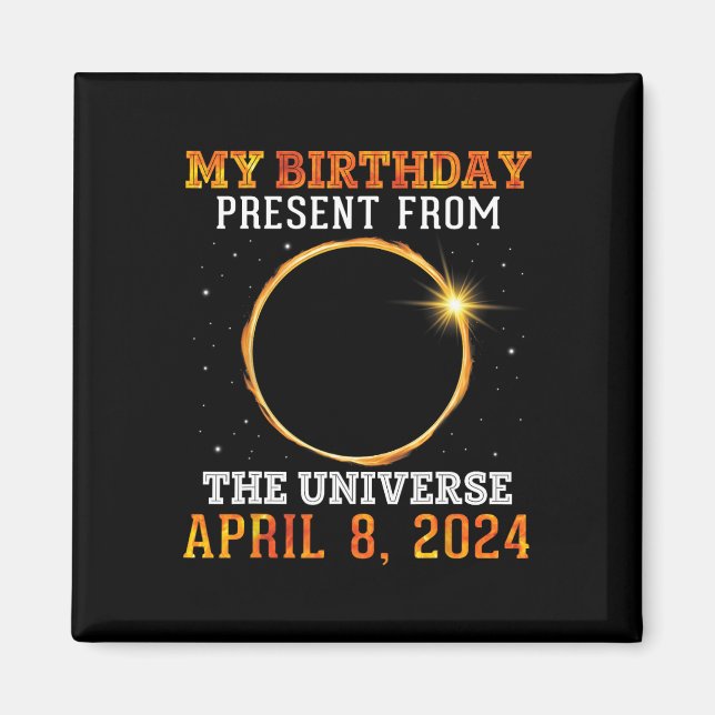 Aimant Solaire Éclipse Mon Anniversaire Présenté Par Les  (Devant)