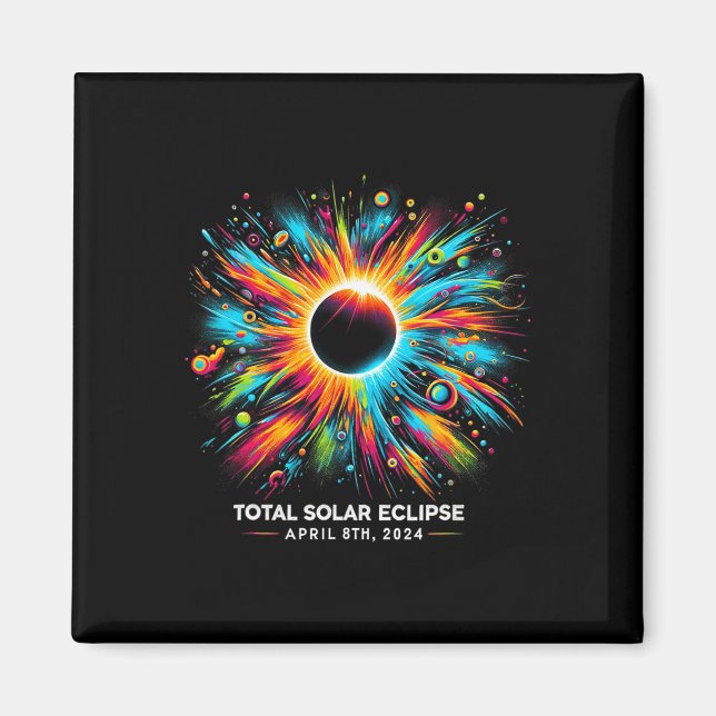 Aimant Solar Eclipse 2024 04.08.24 Eclipse Hommes Femmes  (Devant)