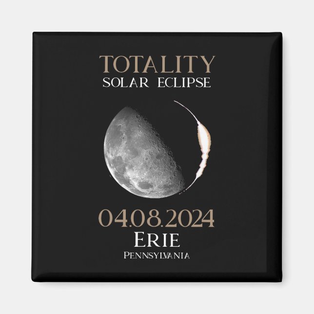 Aimant Solar Eclipse 2024 04.08.24 Erie Pennsylvanie (Devant)
